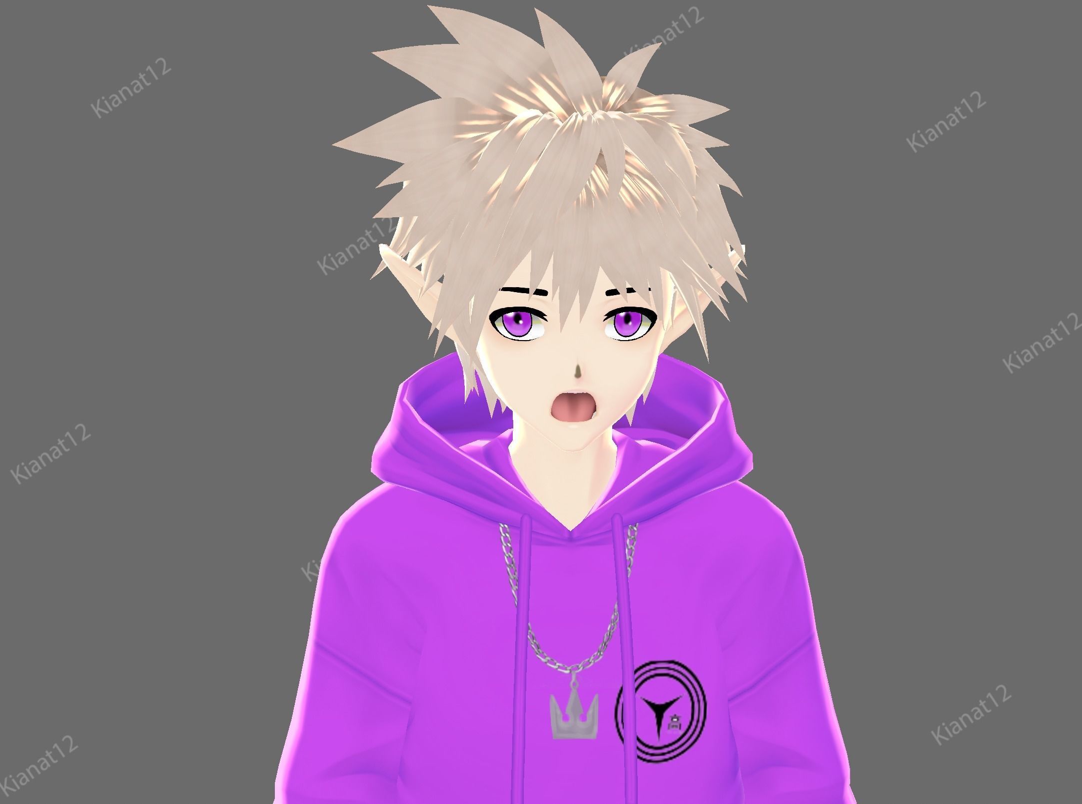 3d  low poly male  avatar for vrchat and for vtubing  Low-poly 3D model_17