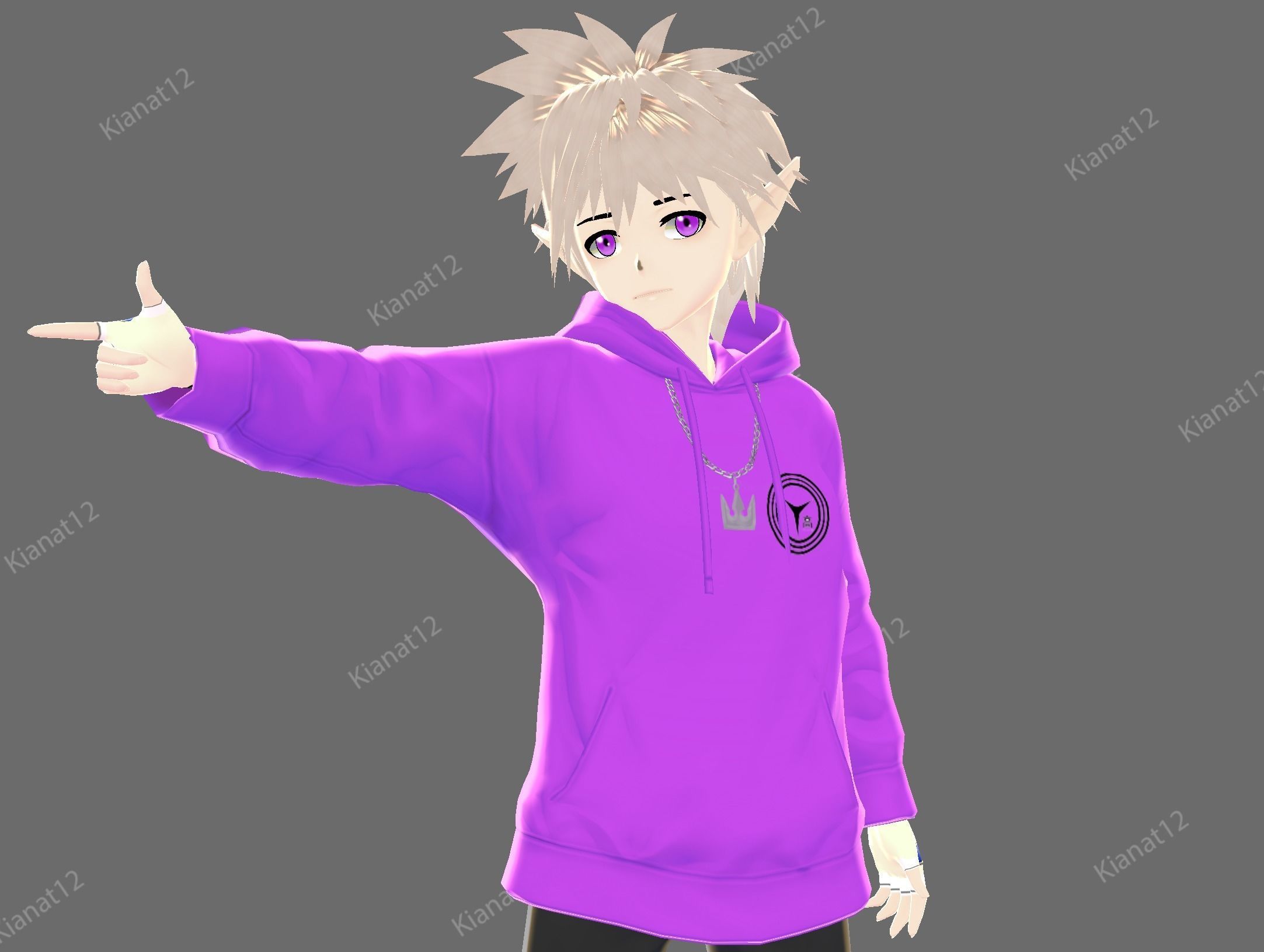 3d  low poly male  avatar for vrchat and for vtubing  Low-poly 3D model_27