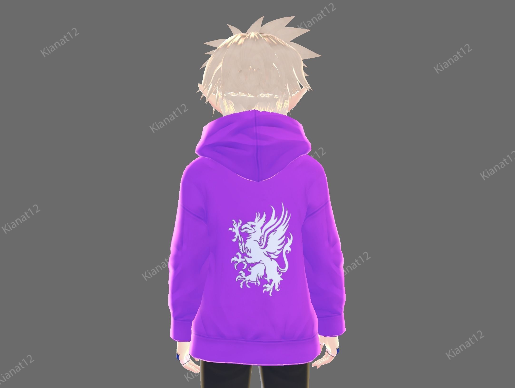 3d  low poly male  avatar for vrchat and for vtubing  Low-poly 3D model_5