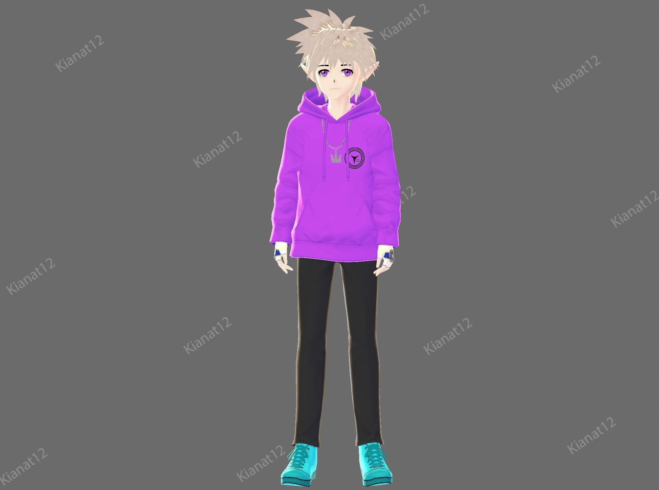 3d  low poly male  avatar for vrchat and for vtubing  Low-poly 3D model_6