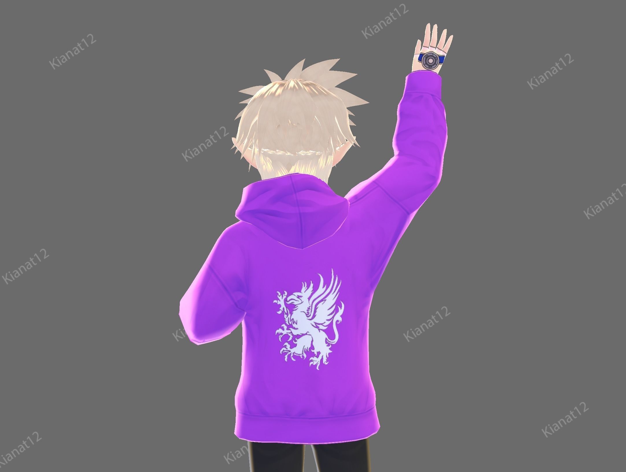 3d  low poly male  avatar for vrchat and for vtubing  Low-poly 3D model_4