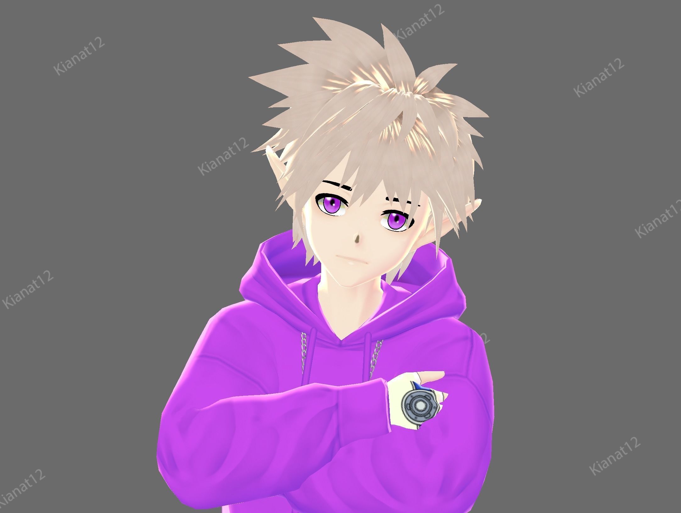 3d  low poly male  avatar for vrchat and for vtubing  Low-poly 3D model_12