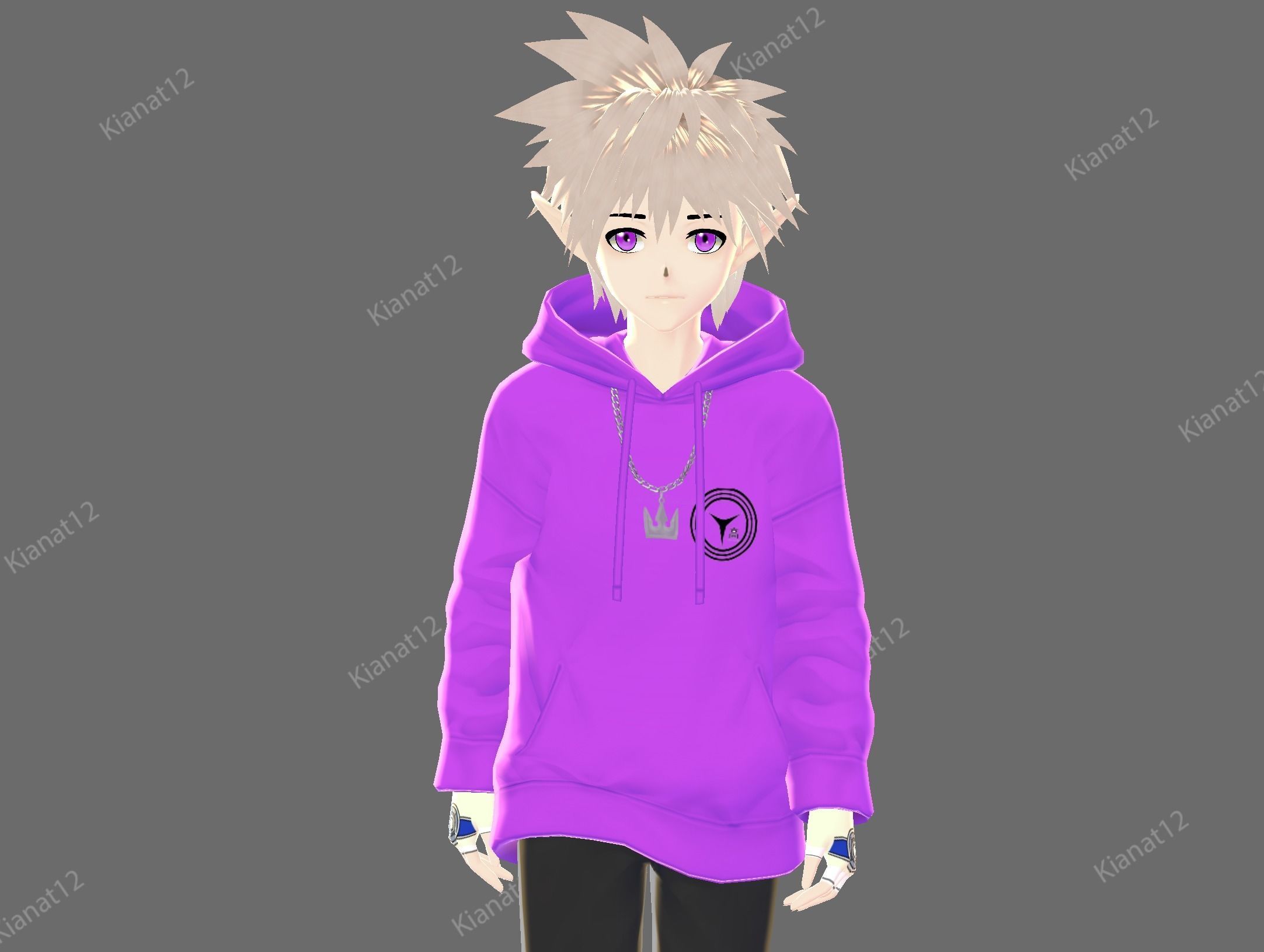 3d  low poly male  avatar for vrchat and for vtubing  Low-poly 3D model_23