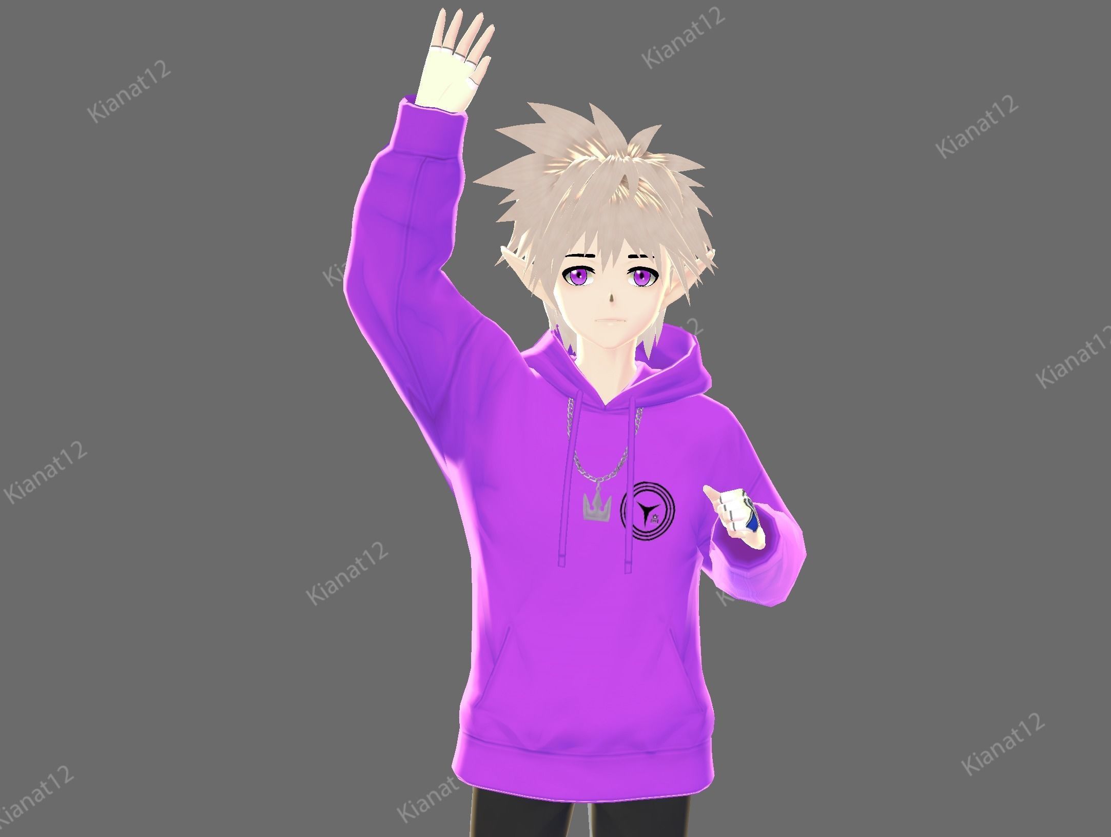 3d  low poly male  avatar for vrchat and for vtubing  Low-poly 3D model_25