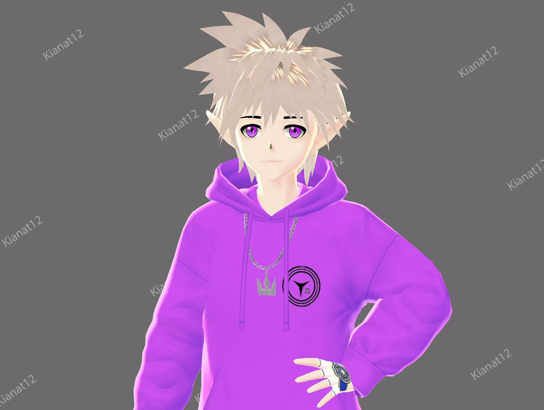 3d  low poly male  avatar for vrchat and for vtubing  Low-poly 3D model_0