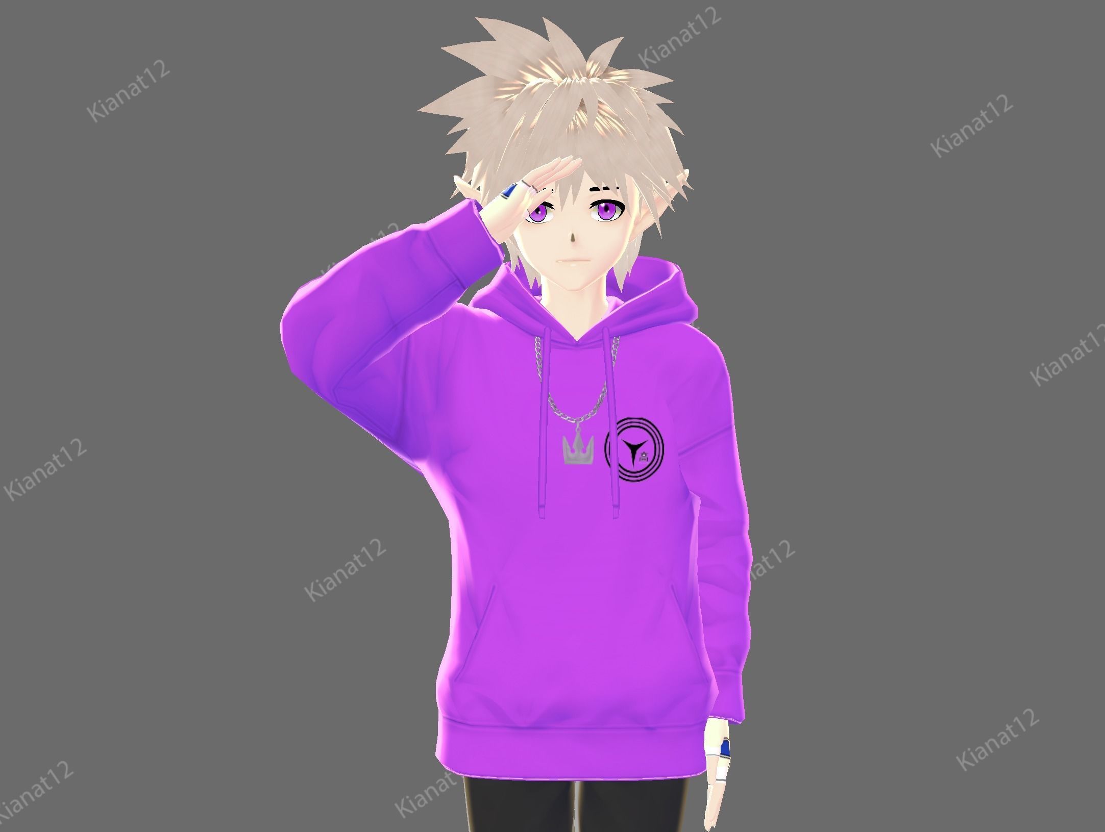 3d  low poly male  avatar for vrchat and for vtubing  Low-poly 3D model_3
