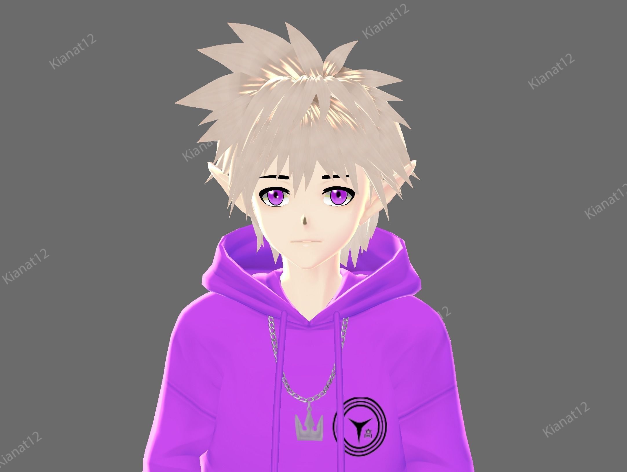3d  low poly male  avatar for vrchat and for vtubing  Low-poly 3D model_1