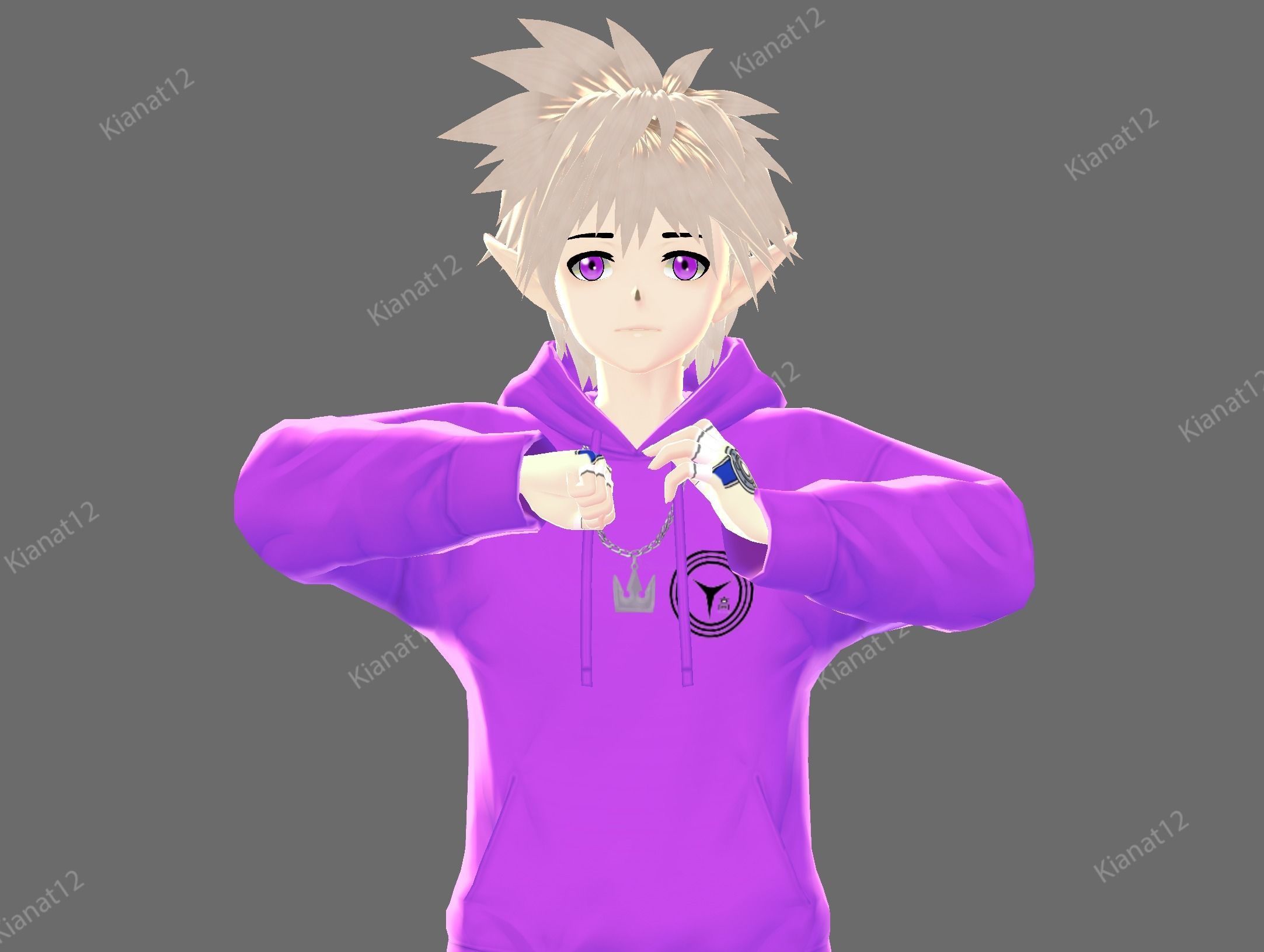 3d  low poly male  avatar for vrchat and for vtubing  Low-poly 3D model_28