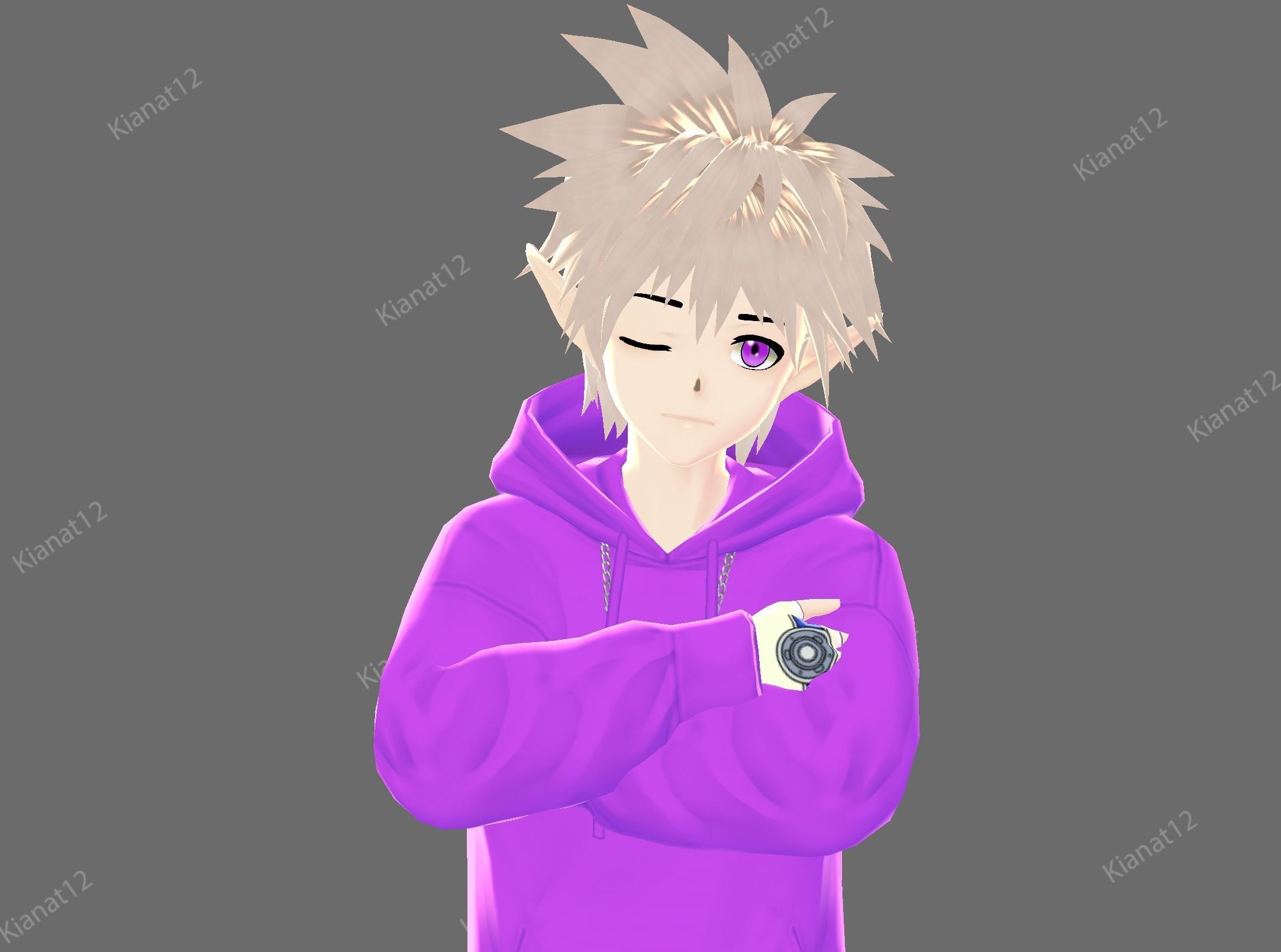 3d  low poly male  avatar for vrchat and for vtubing  Low-poly 3D model_13