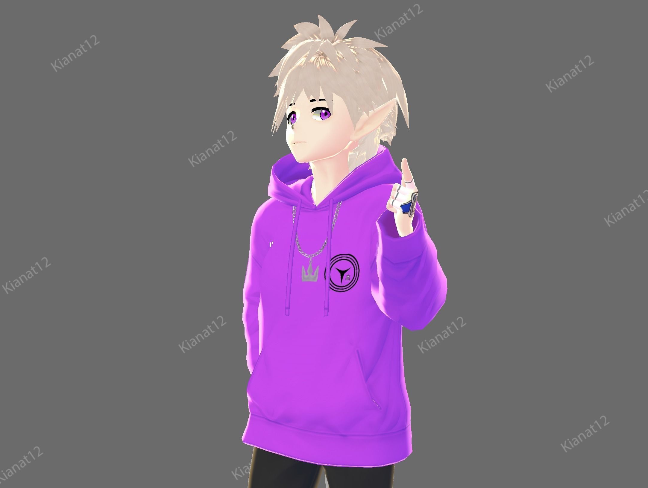 3d  low poly male  avatar for vrchat and for vtubing  Low-poly 3D model_2