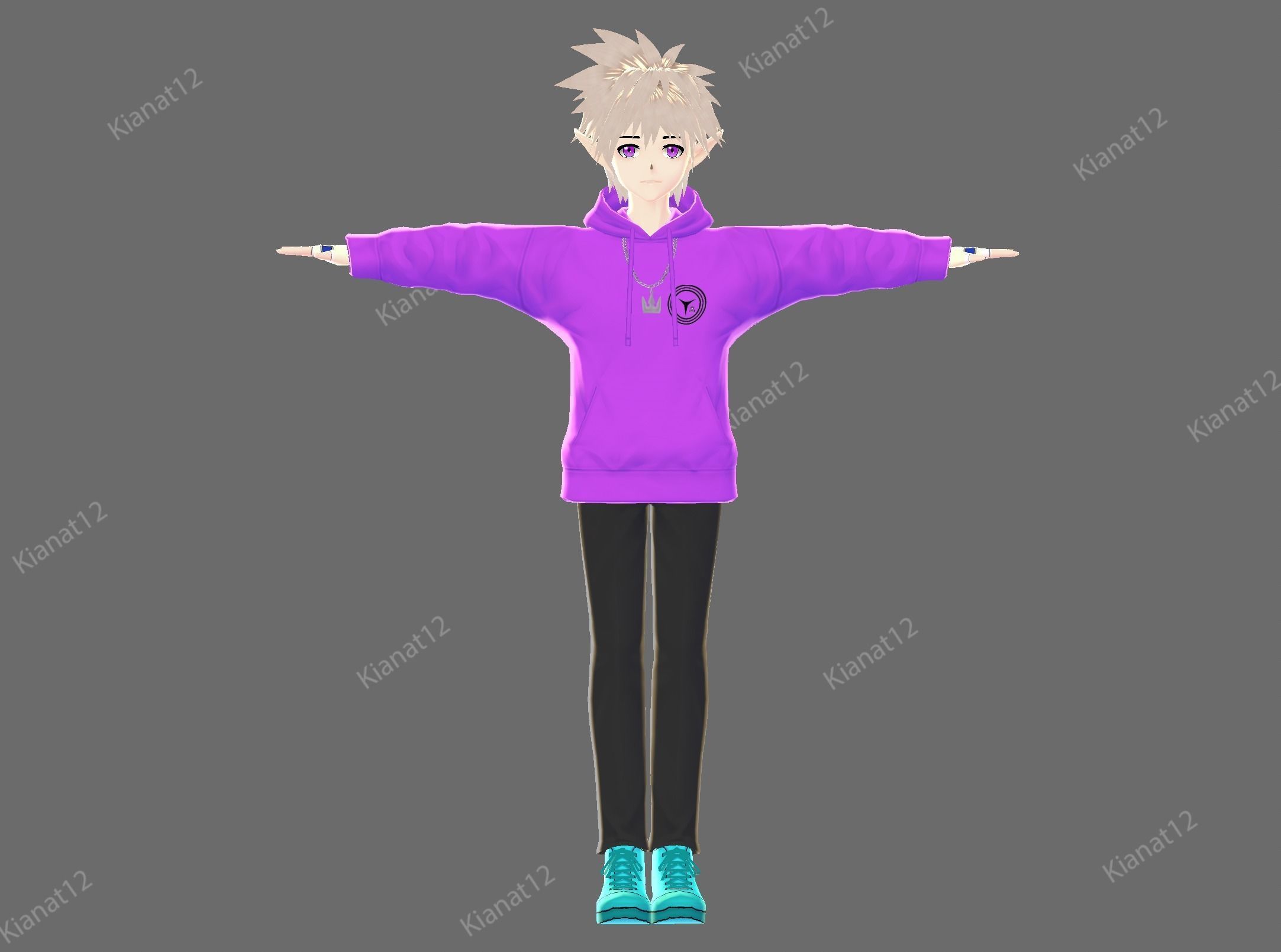 3d  low poly male  avatar for vrchat and for vtubing  Low-poly 3D model_19