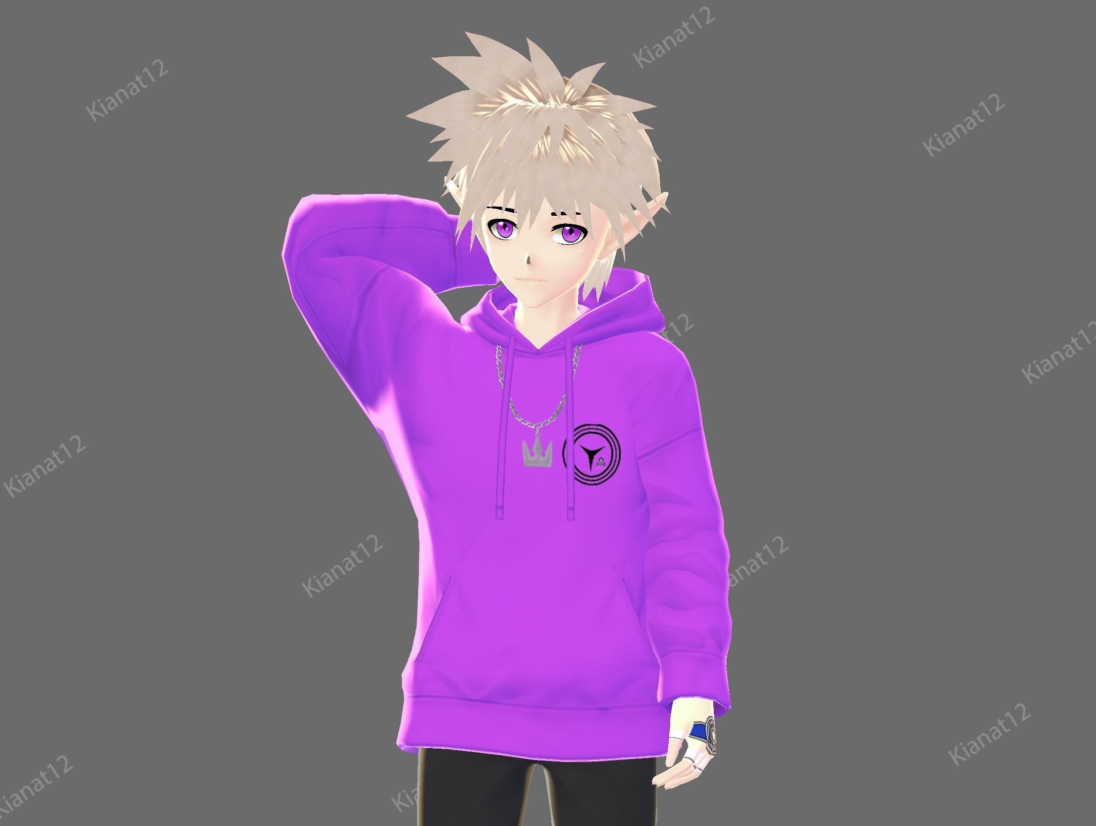 3d  low poly male  avatar for vrchat and for vtubing  Low-poly 3D model_26