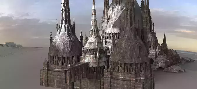 Barbarian TwinTowers City designs Kitbash 3D model