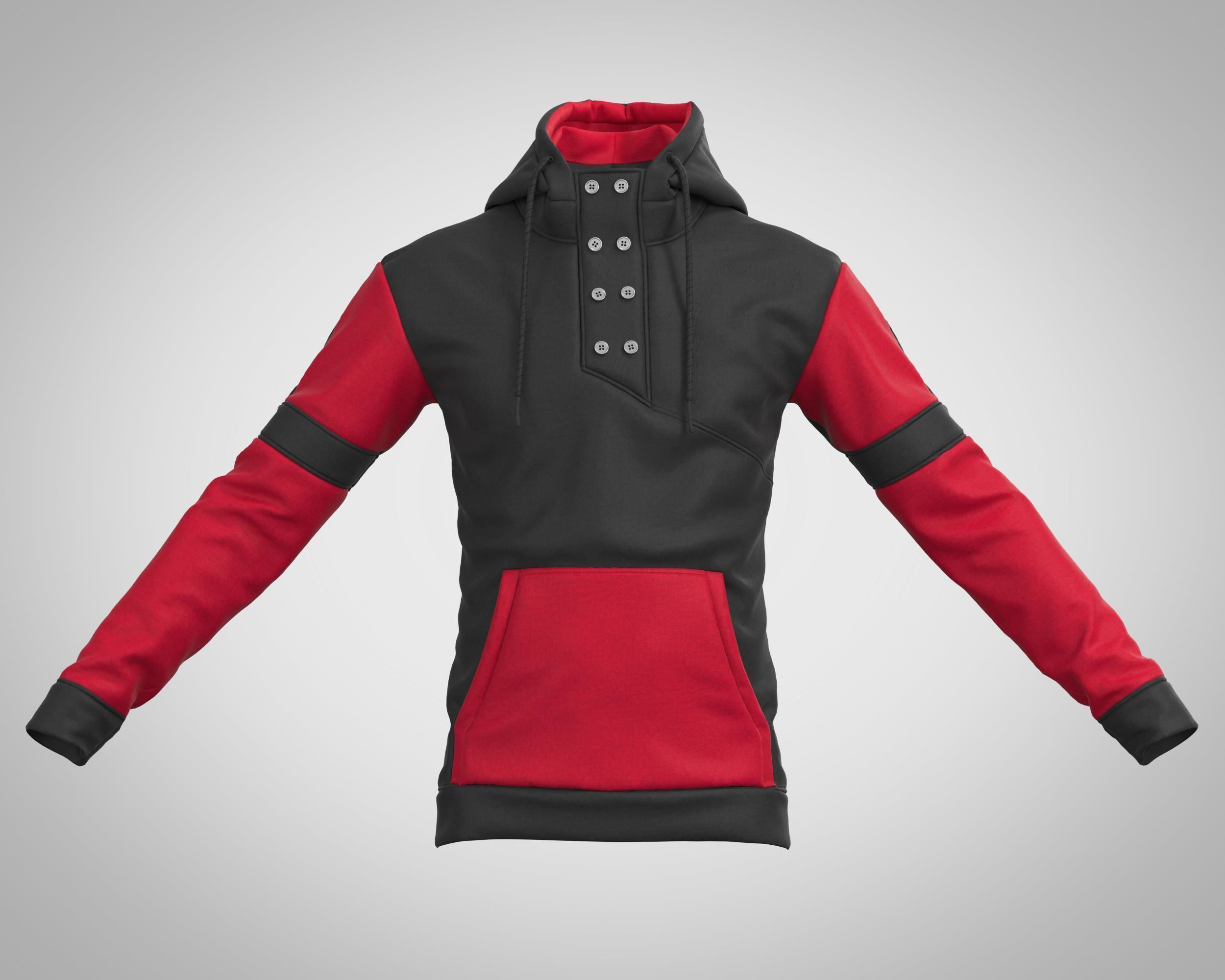 5 Men Hoodies and Sweatshirts 3D model_15