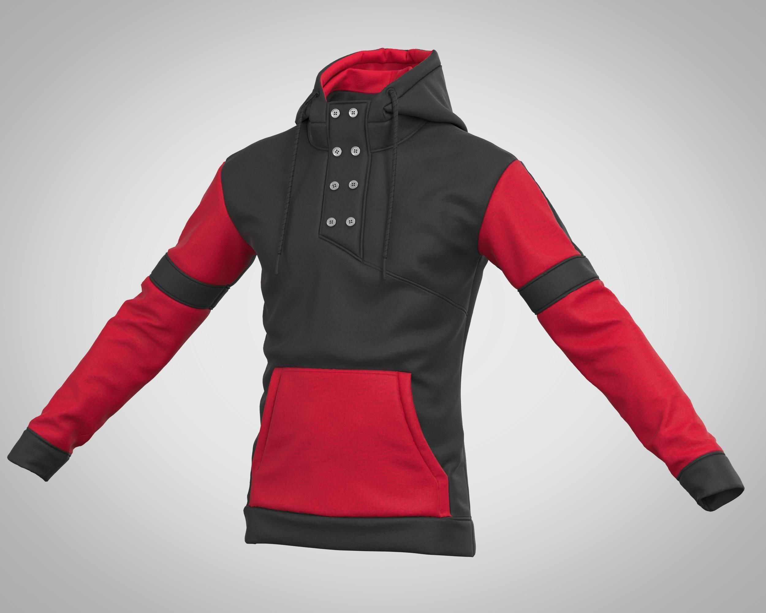 5 Men Hoodies and Sweatshirts 3D model_6