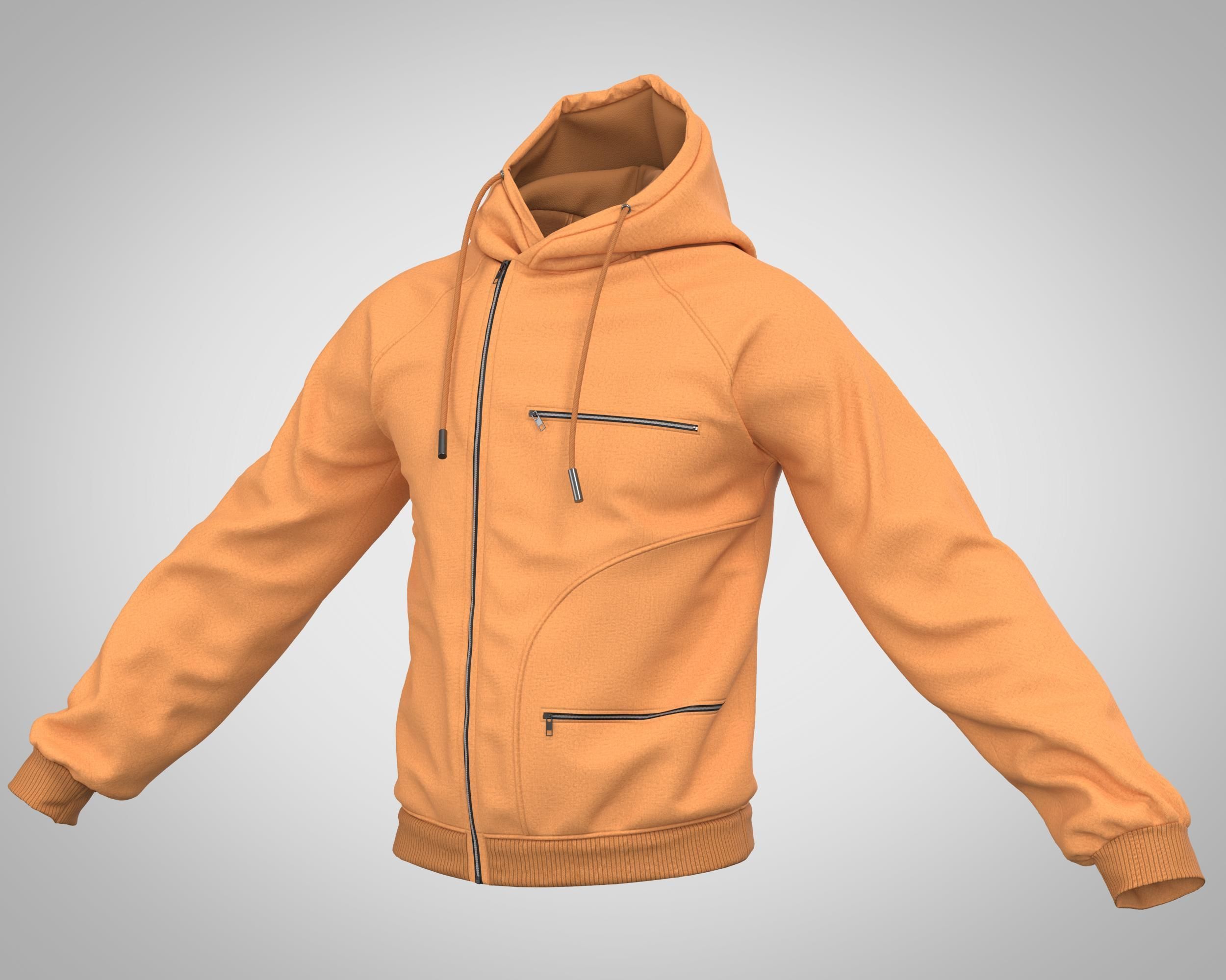5 Men Hoodies and Sweatshirts 3D model_3