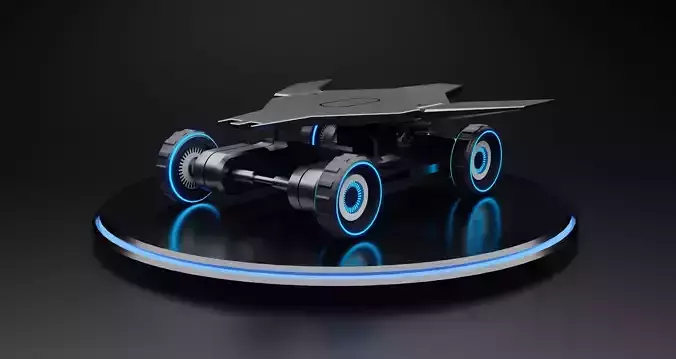 sci-fi skateboard 3D model