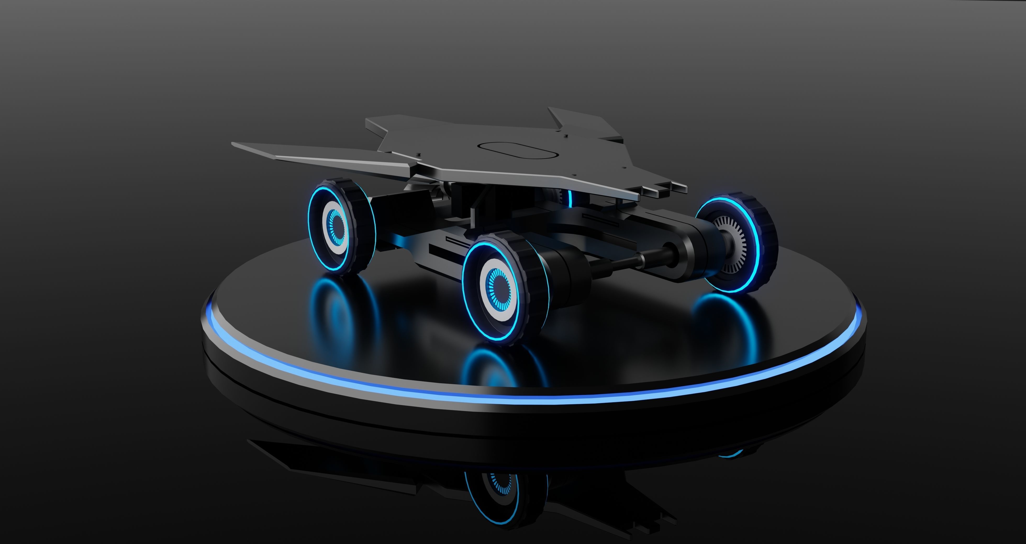 sci-fi skateboard 3D model_2