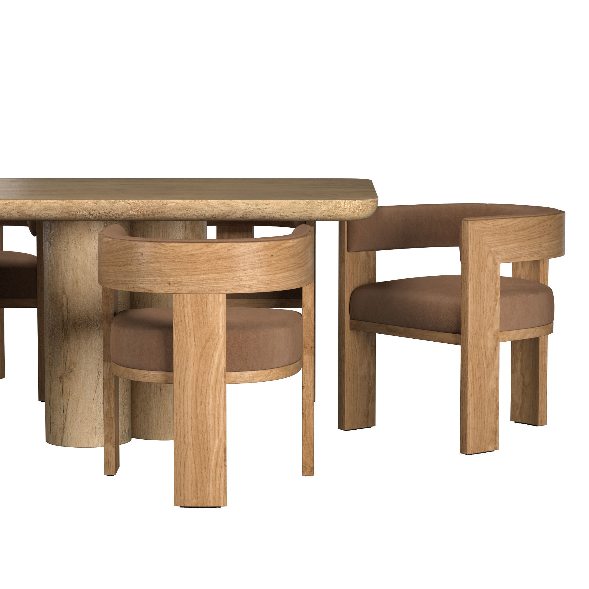 OSLO DINING TABLE and INES ARMCHAIR 3D model_7