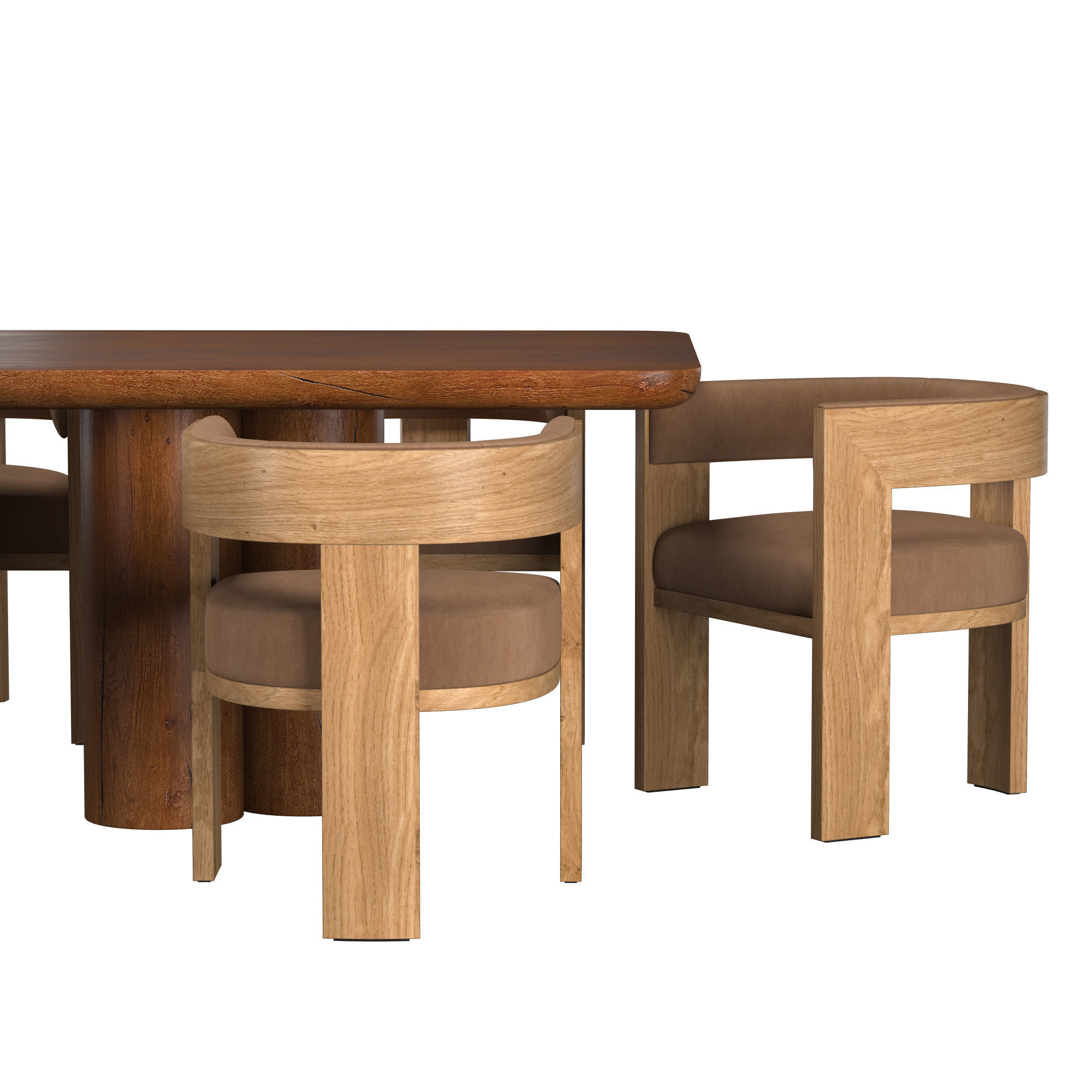 OSLO DINING TABLE and INES ARMCHAIR 3D model_2