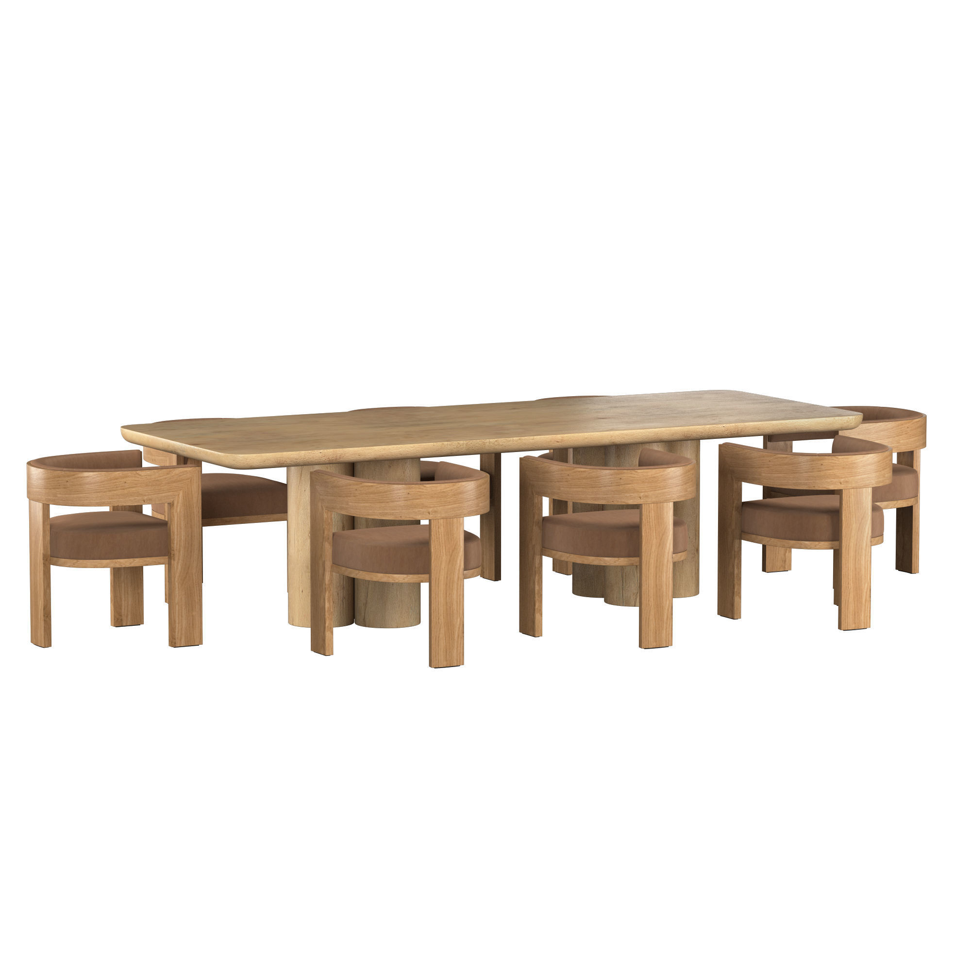 OSLO DINING TABLE and INES ARMCHAIR 3D model_6