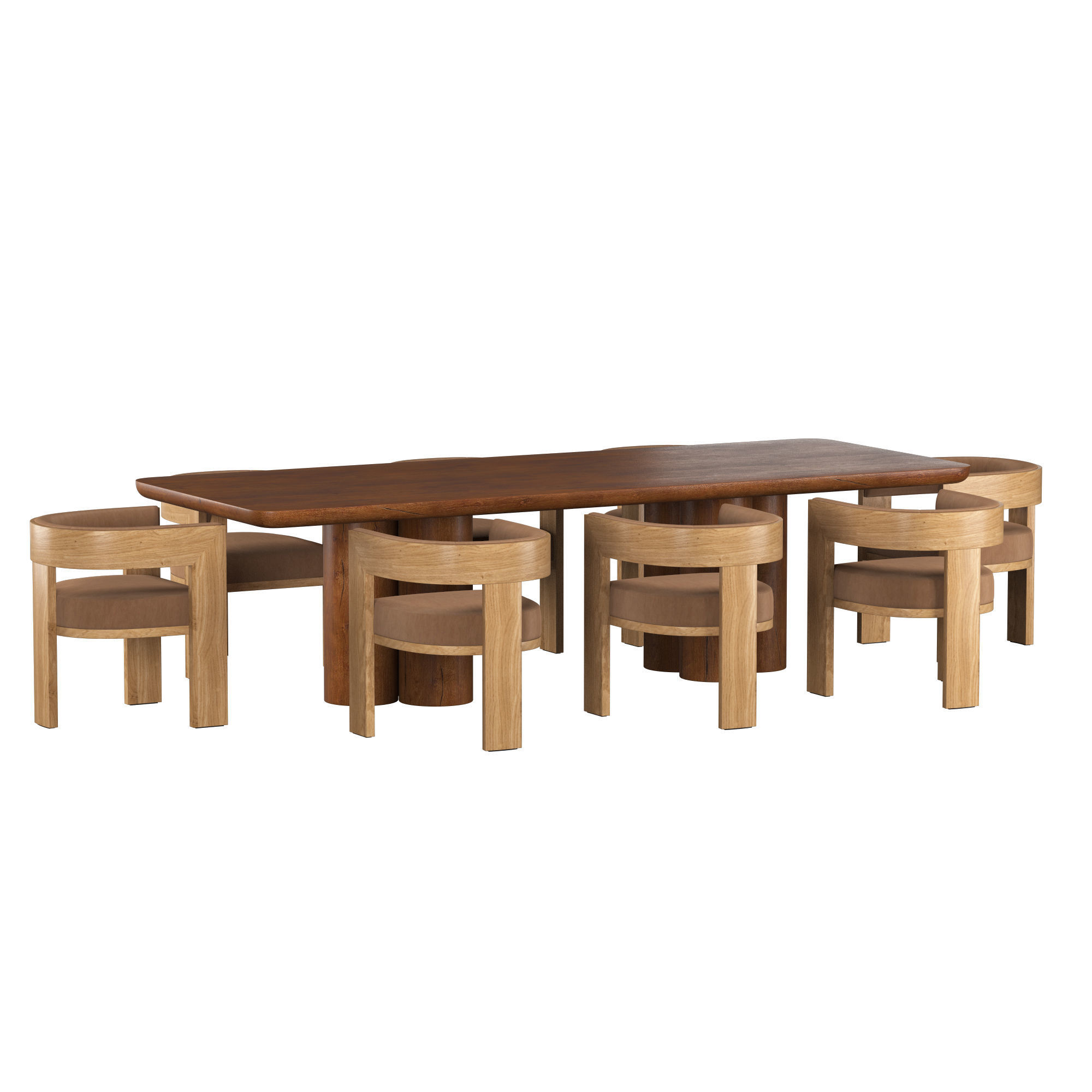 OSLO DINING TABLE and INES ARMCHAIR 3D model_8
