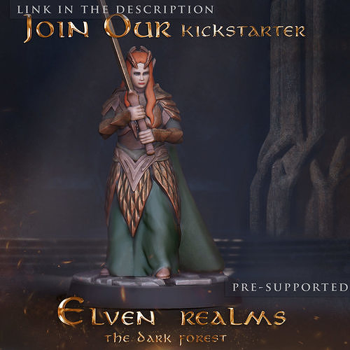 Elven Lady Tabletop Miniature Free 3D print model
