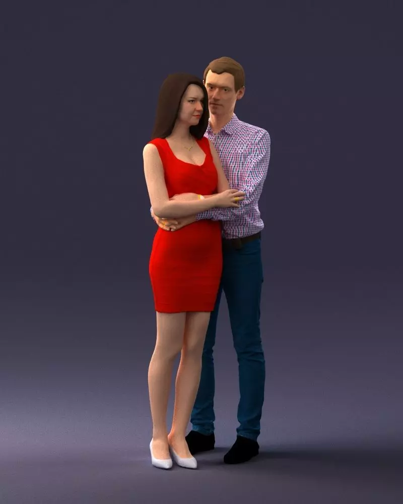 000065 Beauty Couple 0525 3dp 3D print model_0
