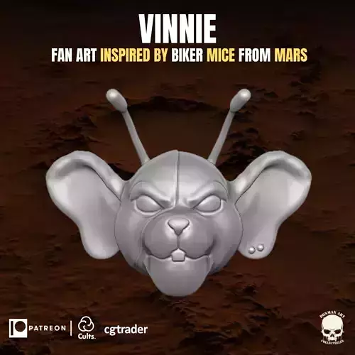 Vinnie fan art head for action figures inspired by BMFM