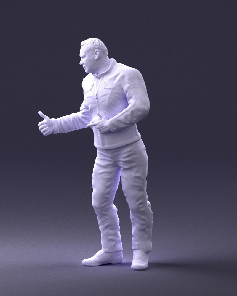 Biker in a charismatic pose 0096 3D model_28
