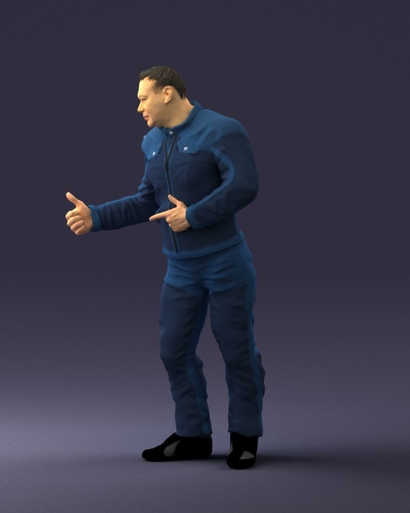 Biker in a charismatic pose 0096 3D model_27