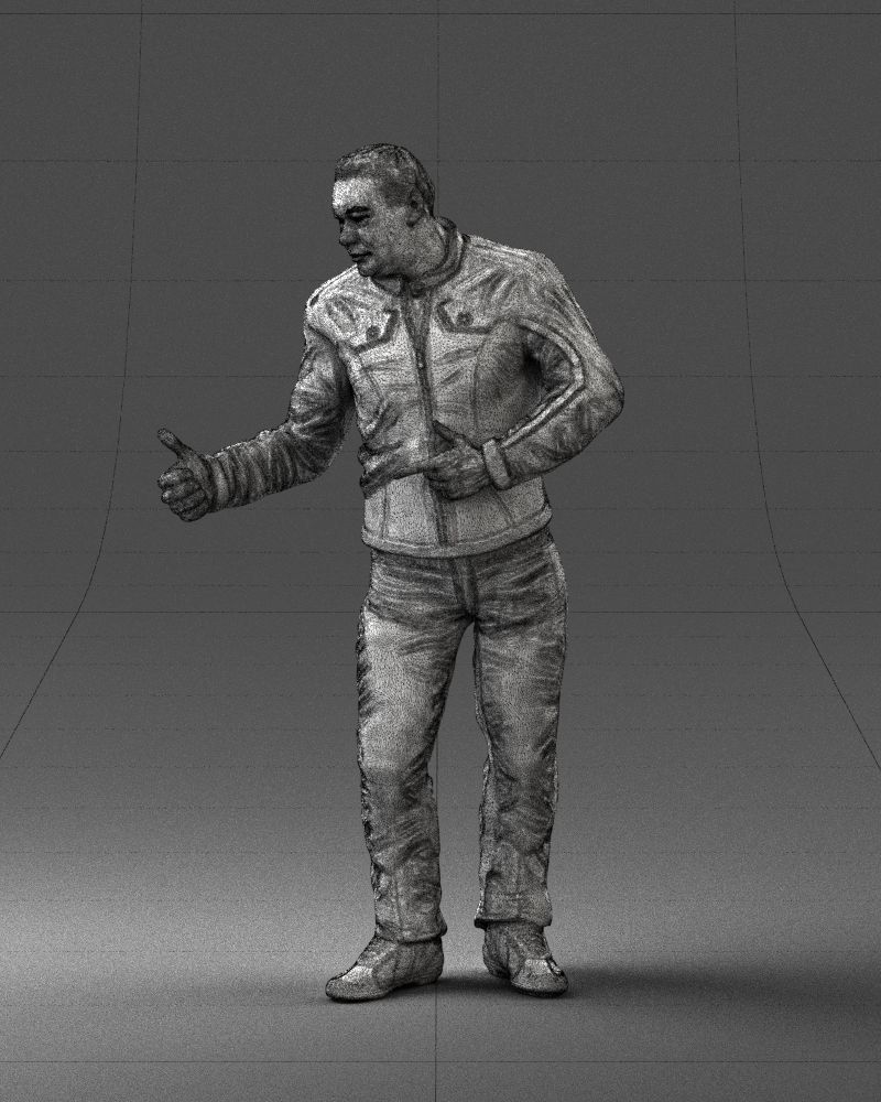 Biker in a charismatic pose 0096 3D model_32