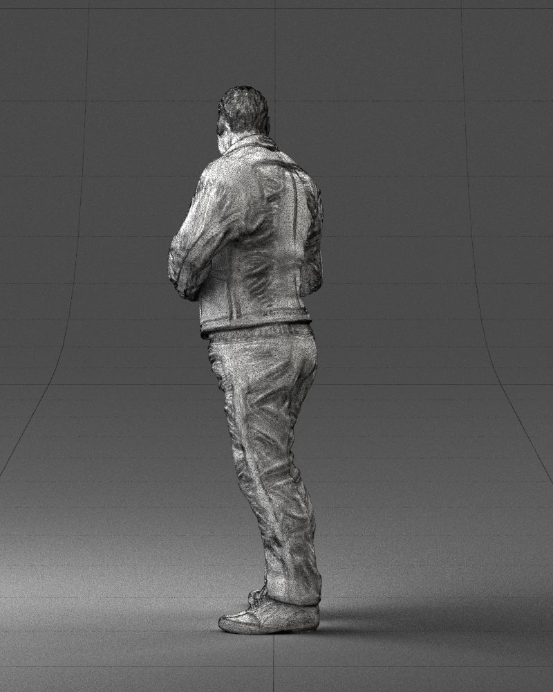 Biker in a charismatic pose 0096 3D model_23