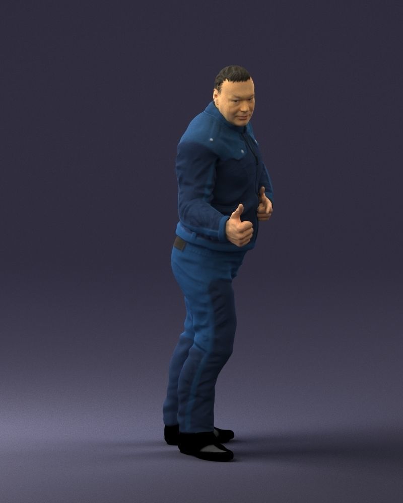 Biker in a charismatic pose 0096 3D model_9