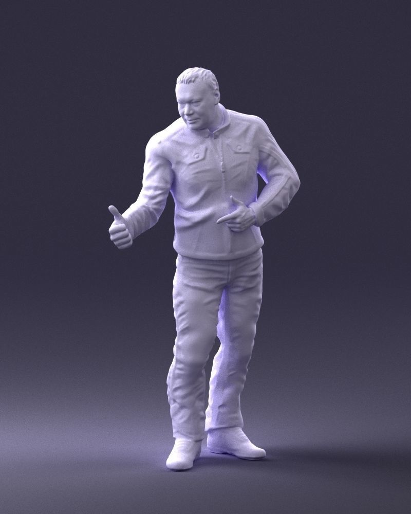 Biker in a charismatic pose 0096 3D model_37