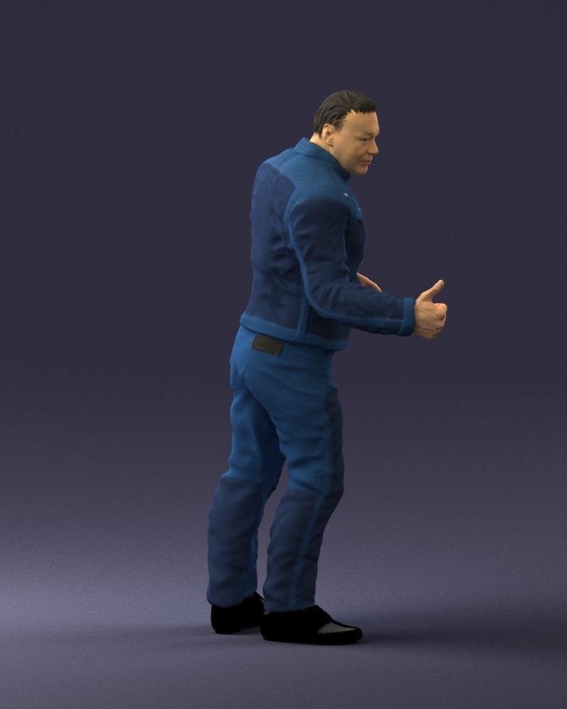 Biker in a charismatic pose 0096 3D model_12