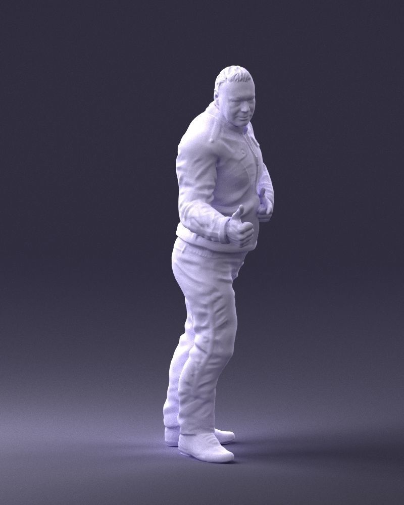 Biker in a charismatic pose 0096 3D model_10