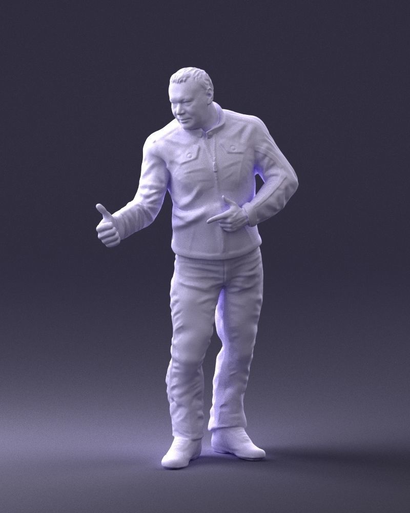 Biker in a charismatic pose 0096 3D model_34