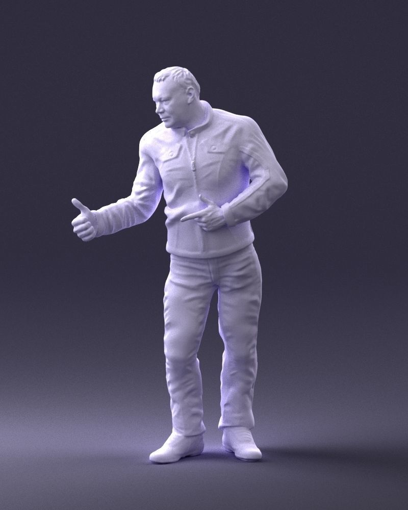Biker in a charismatic pose 0096 3D model_31