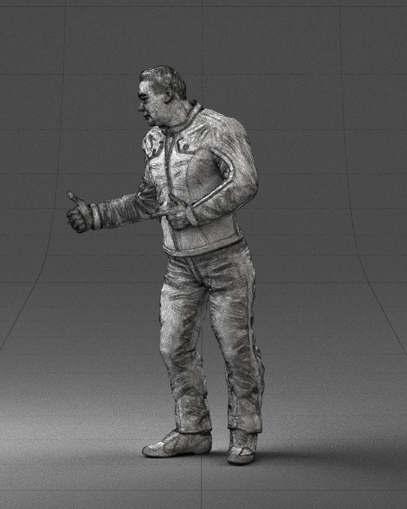 Biker in a charismatic pose 0096 3D model_29