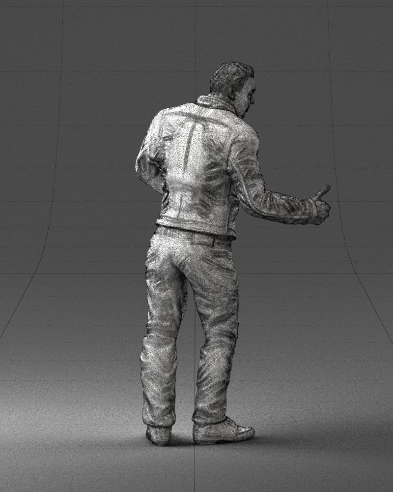 Biker in a charismatic pose 0096 3D model_17