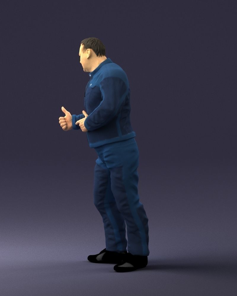 Biker in a charismatic pose 0096 3D model_24