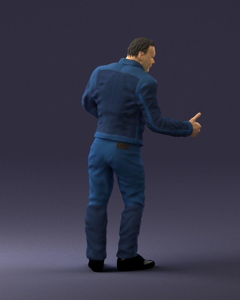 Biker in a charismatic pose 0096 3D model_15