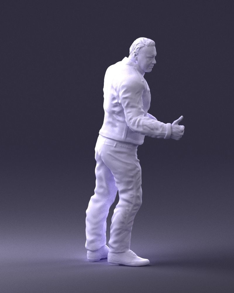 Biker in a charismatic pose 0096 3D Print Ready 3D print model_13