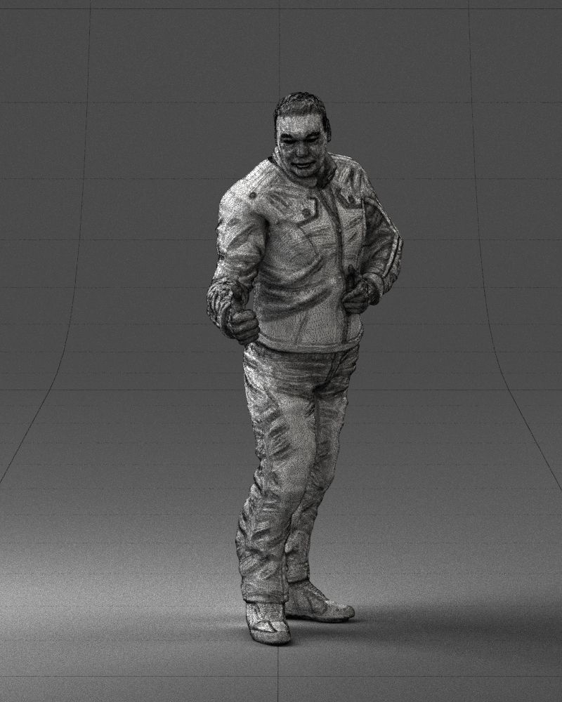 Biker in a charismatic pose 0096 3D Print Ready 3D print model_8
