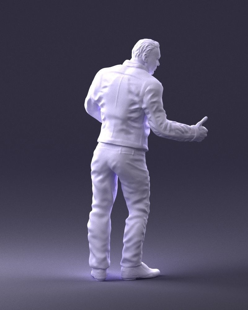 Biker in a charismatic pose 0096 3D Print Ready 3D print model_16