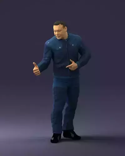 Biker in a charismatic pose 0096 3D Print Ready