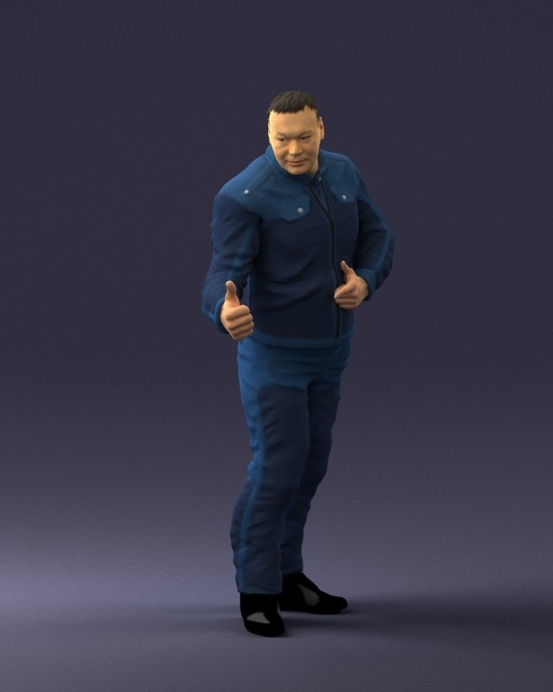 Biker in a charismatic pose 0096 3D Print Ready 3D print model_6