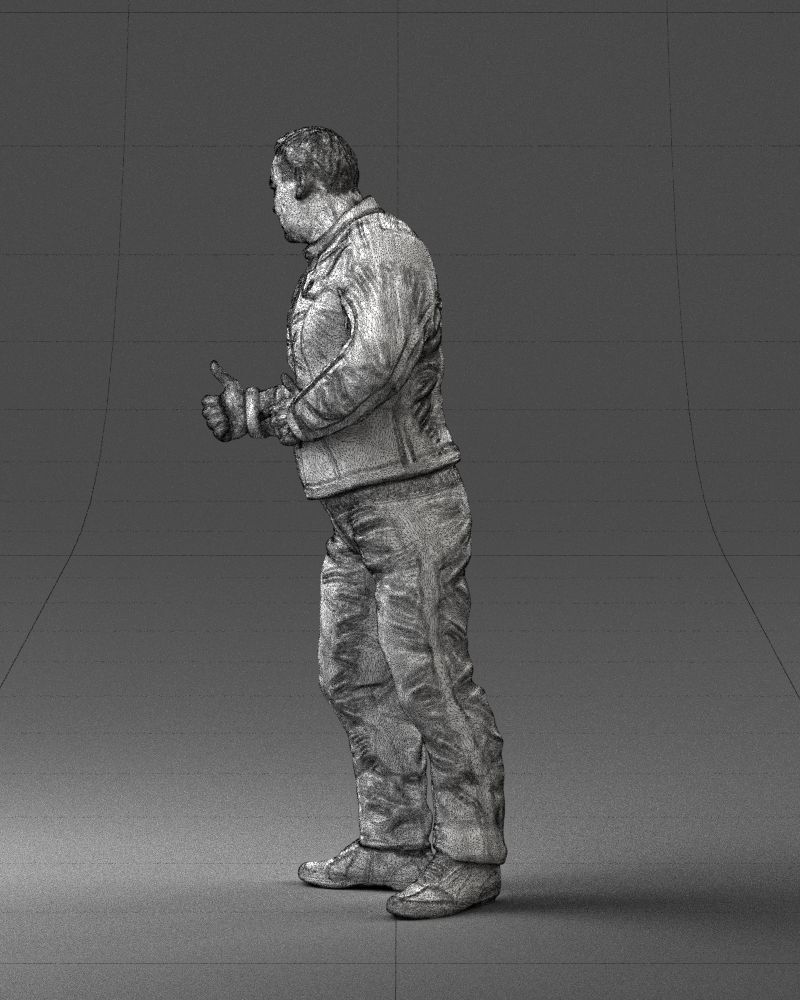 Biker in a charismatic pose 0096 3D Print Ready 3D print model_26