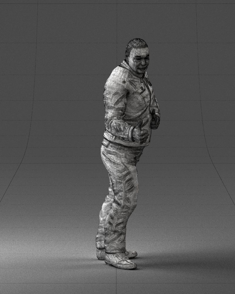 Biker in a charismatic pose 0096 3D Print Ready 3D print model_11